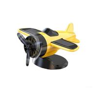 ABS Plastic Solar Plane Toy 94x52mm Dashboard Decor(Yellow)