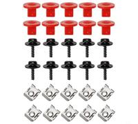 ABS Plastic T30 Bolt Nut Kit for pour ford Engine Cover ABS Plastic | 10 sets T30 torx screws, U-nuts, red buckles, fits pour ford pour splash pour shields, direct replacement kit