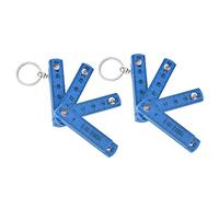 ABS Règle pliante en plastique Règle pliable Polable Portable de 0,5 m de mètre avec anneau de clé pour la menuiserie Tiles PROJETS DIY 2PCS (Bleu)