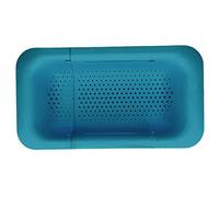 ABS Telescopic Strainer Basket | Conception de fond creux pour un drainage rapide | électeurs de cuisine flexibles pour ustensiles de cuisine/fruits/plats | Robuste et espace - économiser (bleu)