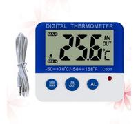 ABS Thermomètre Numérique C601 Bleu pour Intérieur et Extérieur | Alarme Haute et Basse, Réglage D’unité, Voyant Led, Plage Aléatoire, la Cuisine