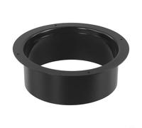 ABS Wall Flange Connector 100mm Round Air Duct(150mm) | 100mm round duct, wall mounting flange, smooth airflow, high strength ABS, black finish