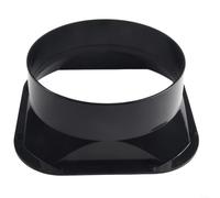 ABS Wall Flange Connector 100mm Ventilation Duct Black ABS Air Duct Flange 110mm Pipe Fitting Wall Mount Vent Flange 150mm for Air Ducting 200mm ABS Ventilation Flange Connector Black High (200mm)