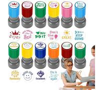 ABS12X Lot de tampons portables pour enseignants en classe - Outils de commentaires créatifs pour évaluer le comportement - Outils amusants pour les activités d'apprentissage scolaire - 6,5 x 3,4 cm
