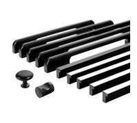 ABSDWIF Poignées d'armoire cachées noires à la mode, en alliage d'aluminium, poignées de cuisine, poignées de placard, boutons de tiroir, quincaillerie de porte de salle de meubles(4102-224)