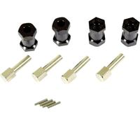 Absima + 20.0 mm 1:10 aluminium Elargissement de la voie en alu 12 mm 6 pans noir 4 pc(s)