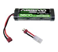 Absima Batterie NiMH 4100011 7,2 V 3600 mAh 6 cellules Hardcase Fiche T / Tamiya Femelle Vert