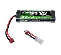 Absima Batterie NiMH 4100011 7,2 V 3600 mAh 6 cellules Hardcase Fiche T / Tamiya Femelle Vert