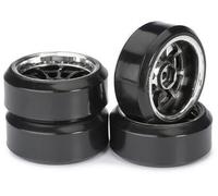 Absima Ensemble De Roues Drift LP "9 Rayons / Profil C" Noir/Chromé 1:10 (4