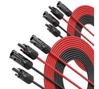 ABSINA 10 Mètre Cable Solaire 4mm2 H1Z2Z2-K Noir & Rouge | Lot de 4 - résistant aux UV