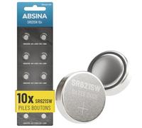ABSINA 10x Pile SR621SW pour Montre 1,55V oxyde d'argent - Pile Montre 364 étanche et Longue durée - Batterie SR621SW / LR621 / SR621 / 364 / V364 / R60 / AG1 - Pile 364