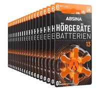 ABSINA 120x Pile 13 avec Film de Protection Facile à saisir - Piles Appareil auditif 13 Zinc air avec 1,45V - Pile Appareil auditif 13 - Pile pr48 1.45v - Piles pour Appareil auditif 13