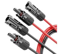 ABSINA 2X 1 Mètre Cable Solaire 4mm2 H1Z2Z2-K Noir & Rouge - résistant aux UV
