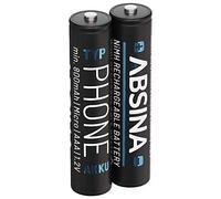 ABSINA 2X AAA Batterie Gigaset 800 mAh NiMH 1,2V - Piles pour téléphone gigaset Batteries, Pile pour Telephone Fixe sans Fil - Compatible avec A400 A415 AS405 A510 AS690 C430 C530HX E560 CL660HX