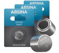 ABSINA 3X Pile CR1/3N au Lithium 3V - Pile DL1/3N Anti-Fuite & Longue durée de Vie - Batterie 3V avec 160mAh - DL 1/3N, 2L76