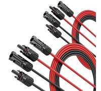 ABSINA 4X 2 Mètre Cable Solaire 4mm2 H1Z2Z2-K Noir & Rouge - résistant aux UV