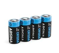 ABSINA 4X Piles CR123A 3V Lithium pour Appareil Photo, caméra et Bien Plus - Pile CR123A étanche et Durable - CR123 avec 1300mAh - CR123A Lithium 3V, Piles CR123, Piles CR 123