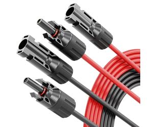 ABSINA 5 Mètre Cable Solaire 4mm2 H1Z2Z2-K Noir & Rouge