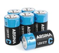 Absina Piles LR14 (C) alcalines 1,5V – Lot de 6 longue durée pour lampes et jouets