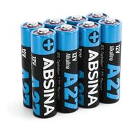 ABSINA 8X Pile 27A 12V Alkaline pour telecommande Portail, ouvre-Porte de Garage et Bien Plus - Pile A27 12V Alcaline Mini étanche et Durable - Piles A27, Pile 12V 27A, 27A 12V Pile, Pile V27A