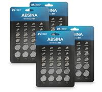 ABSINA Assortiment Pile Bouton Alcalines & Lithium - 1,5V & 3V étanches