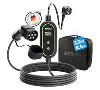 ABSINA Cable Recharge Voiture Electrique Type 2 avec Puissance de Charge réglable - Chargeur Voiture Electrique 3,7kW 16A monophasé IP67 avec 6,4 m de câble - Chargeur Voiture Electrique Type 2