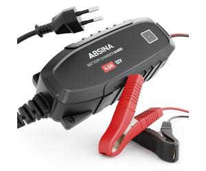 ABSINA Chargeur Batterie Voitures Automatique 12V pour Batteries au Plomb jusqu'à 120Ah - 4A Chargeur de Batterie Voiture de Maintien pour Batteries