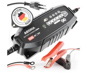ABSINA Chargeur de Batterie Voiture 3,8 A pour Batteries Plomb 6V & 12V