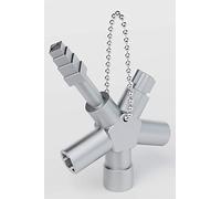 ABSINA Clé universelle multifonction à 4en1 - clé tricoise carré - cle passe partout - Cle universelle multifonction pour armoires et serrures standards, radiateur - passe partout