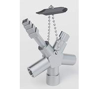 ABSINA Clé universelle multifonction à 6en1 - clé tricoise carré - cle passe partout - Cle universelle multifonction pour armoires et serrures standards, radiateur - passe partout