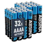 ABSINA Lot de 32 piles AAAA pour Surface Pen, stylet de tablette et bien plus encore - Piles alcalines AAAA 1,5 V - Mini piles AAAA LR61 E96 - Piles AAAA 1,5 V, piles AAAA