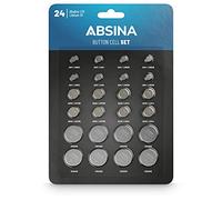 ABSINA Pack de 48 Assortiment Pile Bouton Alcalines & Lithium - 2X AG1 LR621, AG3 LR41, CR2016, CR2025 / 4X AG4 LR66, AG10 LR1130, AG13 LR44, CR2032-1,5V & 3V Pile Bouton étanches