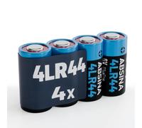 ABSINA Pile 4LR44 alcaline 6 V - Batteries 4SR44 | Lot de 4 piles 4LR44 anti-fuite longue durée - Pour collier de chien et plus