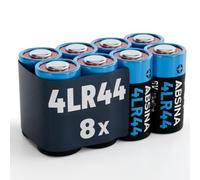 ABSINA Pile 4LR44 alcaline 6 V - Batteries 4SR44 | Lot de 8 piles 4LR44 anti-fuite longue durée - Pour collier de chien et plus