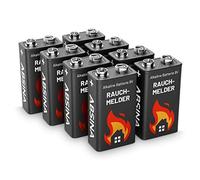 ABSINA Pile 9V alcalines | Lot de 8 - Piles 9V longue duree et étanches - pour détecteurs d'incendie, monoxyde carbone