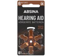 Absina Pile pour appareil auditif ZA 312 1.4 V 6 pc(s) zinc-air PR41