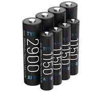 ABSINA Pile Rechargeable 4X AAA 1150 + 4X AA 2900 NiMH & 1,2V - 1150 Piles AAA Rechargeables Min. 1050 mAh - 2900 Piles AA Rechargeables Min. 2650mAh - AA & AAA Piles Rechargeables