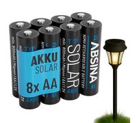 ABSINA Pile Solaire Rechargeable AA 800mAh 1.2V NiMH