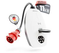 ABSINA Wallbox borne Recharge Voiture Electrique Type 2 11kW 16A avec contrôle Via Application - Wallbox avec Prise CEE, RFID et Charge Ajustable - Wallbox triphasé pour i3, e-Up, ID.3, etc.