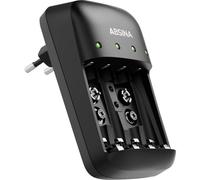 Absina X4 Chargeur de piles rondes NiMH, NiCd LR03 (AAA), LR6 (AA), 6LR61 (9 V)