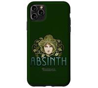 Absinth Green Fée Visage de Femme Feuilles Absinth Coque pour iPhone 11 Pro Max