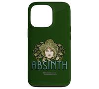Absinth Green Fée Visage de Femme Feuilles Absinth Coque pour iPhone 13 Pro