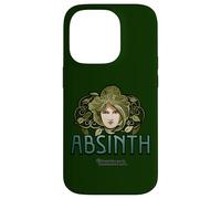 Absinth Green Fée Visage de Femme Feuilles Absinth Coque pour iPhone 14 Pro