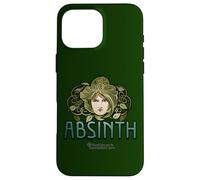 Absinth Green Fée Visage de Femme Feuilles Absinth Coque pour iPhone 16 Pro Max