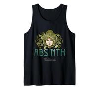 Absinth Green Fée Visage de Femme Feuilles Absinth Débardeur