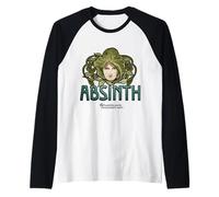 Absinth Green Fée Visage de Femme Feuilles Absinth Manche Raglan