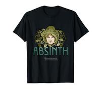 Absinth Green Fée Visage de Femme Feuilles Absinth T-Shirt