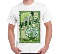 Absinthe 1871 Recipe Psychedelic Alcohol Ecstasy Cool Retro T Shirt 1346 WhiteLarge