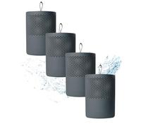 ABSODRY Lot de 4 déshumidificateurs sans électricité jusqu'à - Avec recharge - En plastique recyclé - Pour salon, salle de bain, cave - Lot de 4 (4 x gris)