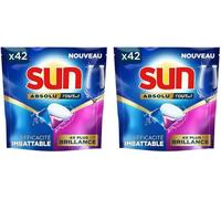 Absolute All-In-1 Shine Dishwasher Tablets-42 Capsules-Unbeatable On Tough Stains-4x More Shine (Pack Of 2).[D255]